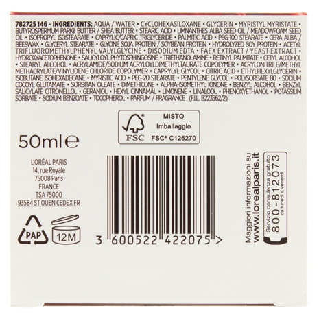 L'Oréal Paris Revitalift Giorno Trattamento giorno Idratante Multi-lift Anti-rughe, 50 ml